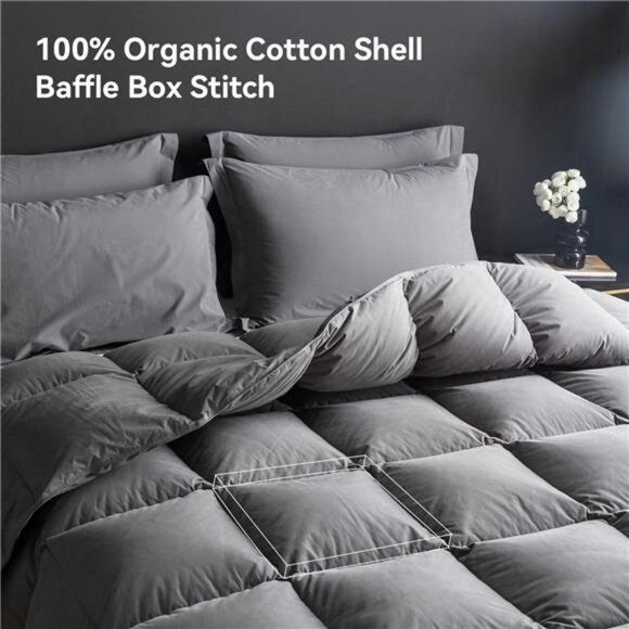 Feather Down Comforter Full/Queen Size,Hotel Style Bedding Comforter - Picture 3 of 7